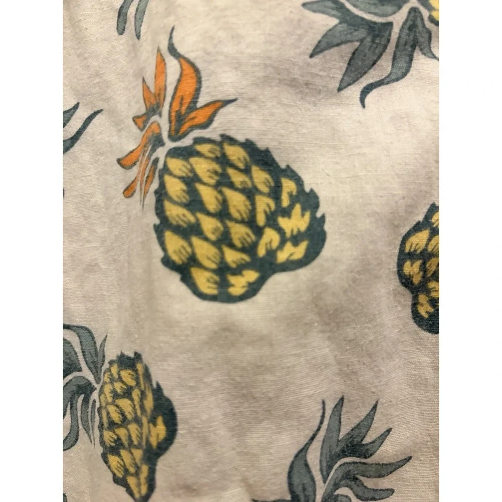 H&M LOGG Pineapple Shirt Mens Large Tropical Button Up Cotton Short Sleeve Summe - Picture 14 of 16